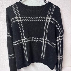 SHEIN Black and White Checkered Sweater